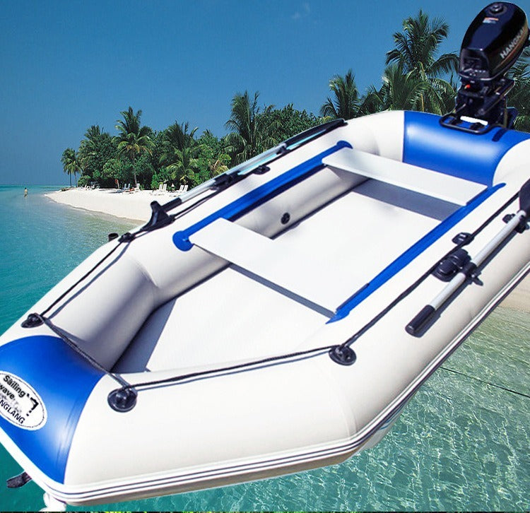 "Durable Inflatable Fishing Boat with Thickened Hard Bottom - Perfect for Outdoor Adventures"