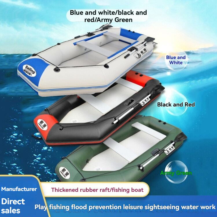 "Durable Inflatable Fishing Boat with Thickened Hard Bottom - Perfect for Outdoor Adventures"