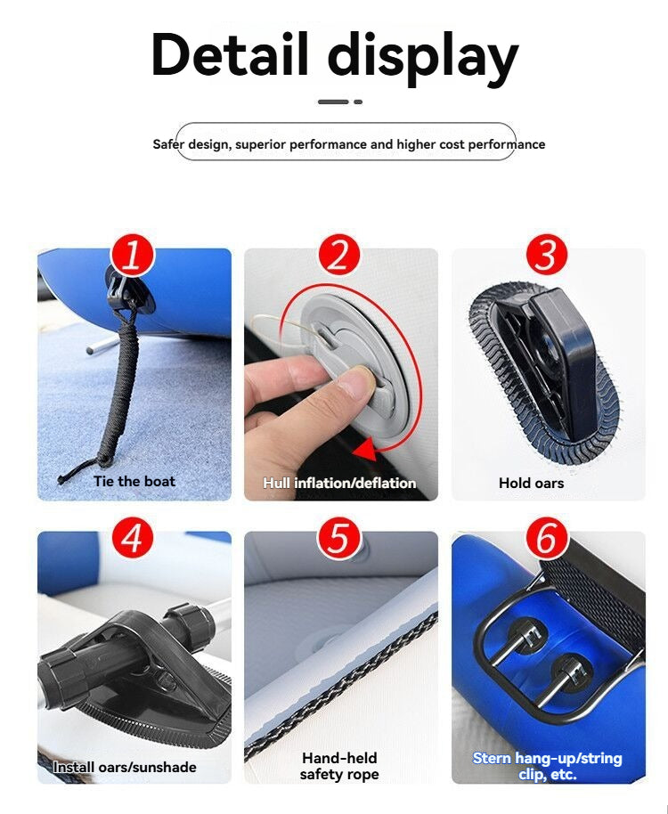 "Durable Inflatable Fishing Boat with Thickened Hard Bottom - Perfect for Outdoor Adventures"