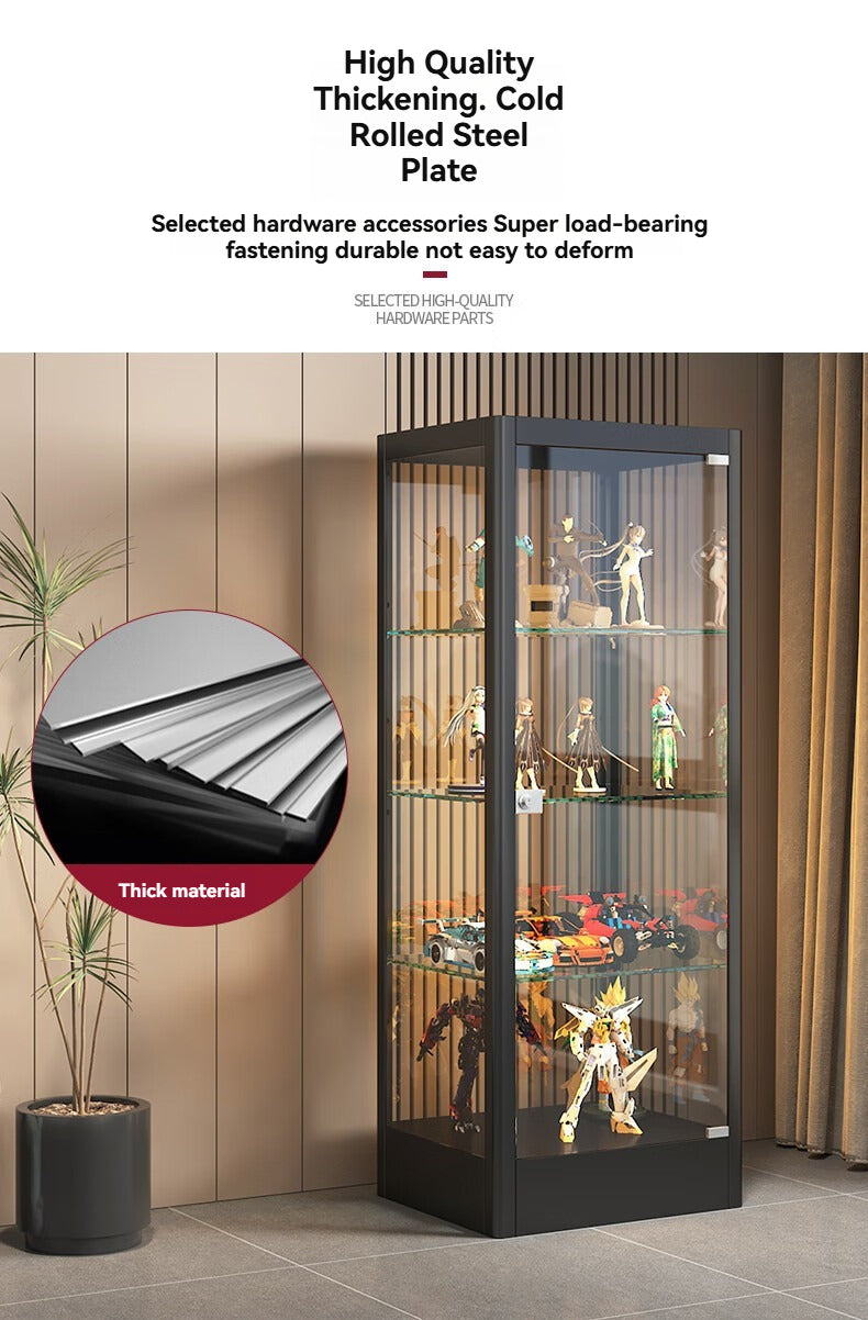 Collectible Display Cabinet: LED Glass Case for Figures, LEGO & Toys