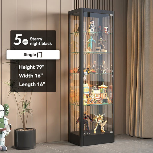 Collectible Display Cabinet: LED Glass Case for Figures, LEGO & Toys